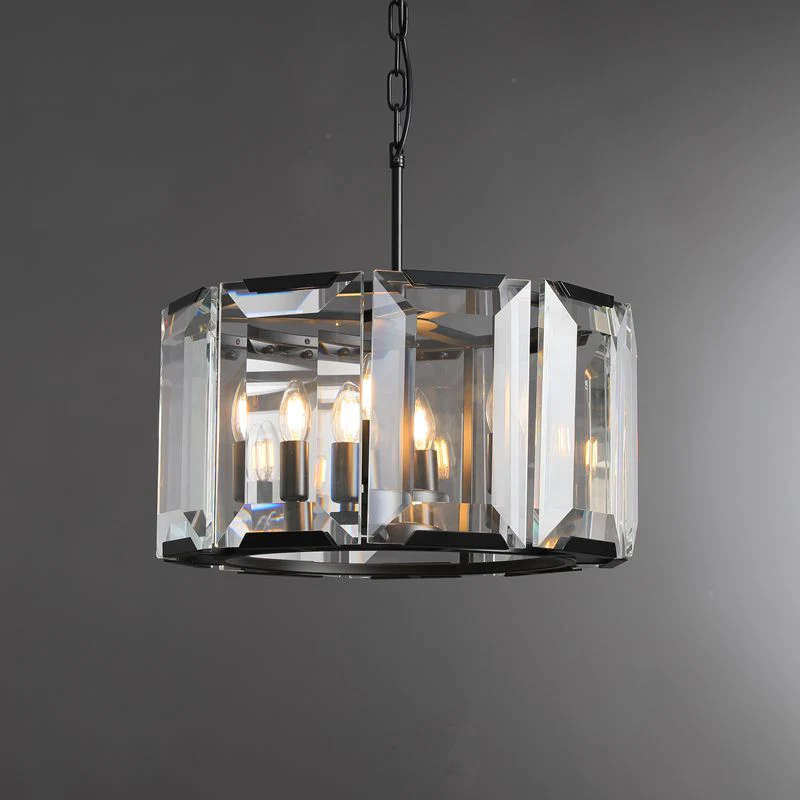 Halow Faceted Crystal Round Chandelier 19"