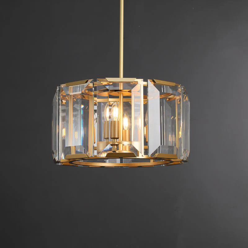 Halow Faceted Crystal Round Chandelier 19"