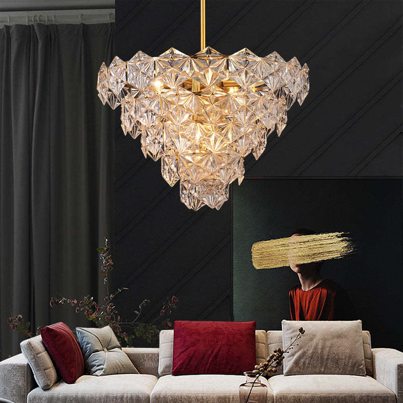 Diamond Mordern style Brass crystal glass chandelier