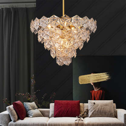 Diamond Mordern style Brass crystal glass chandelier