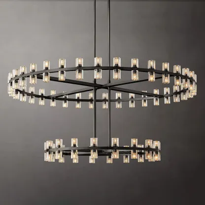 Arcachon Led Round Two-Tier Chandelier For Crystal Cup 60"