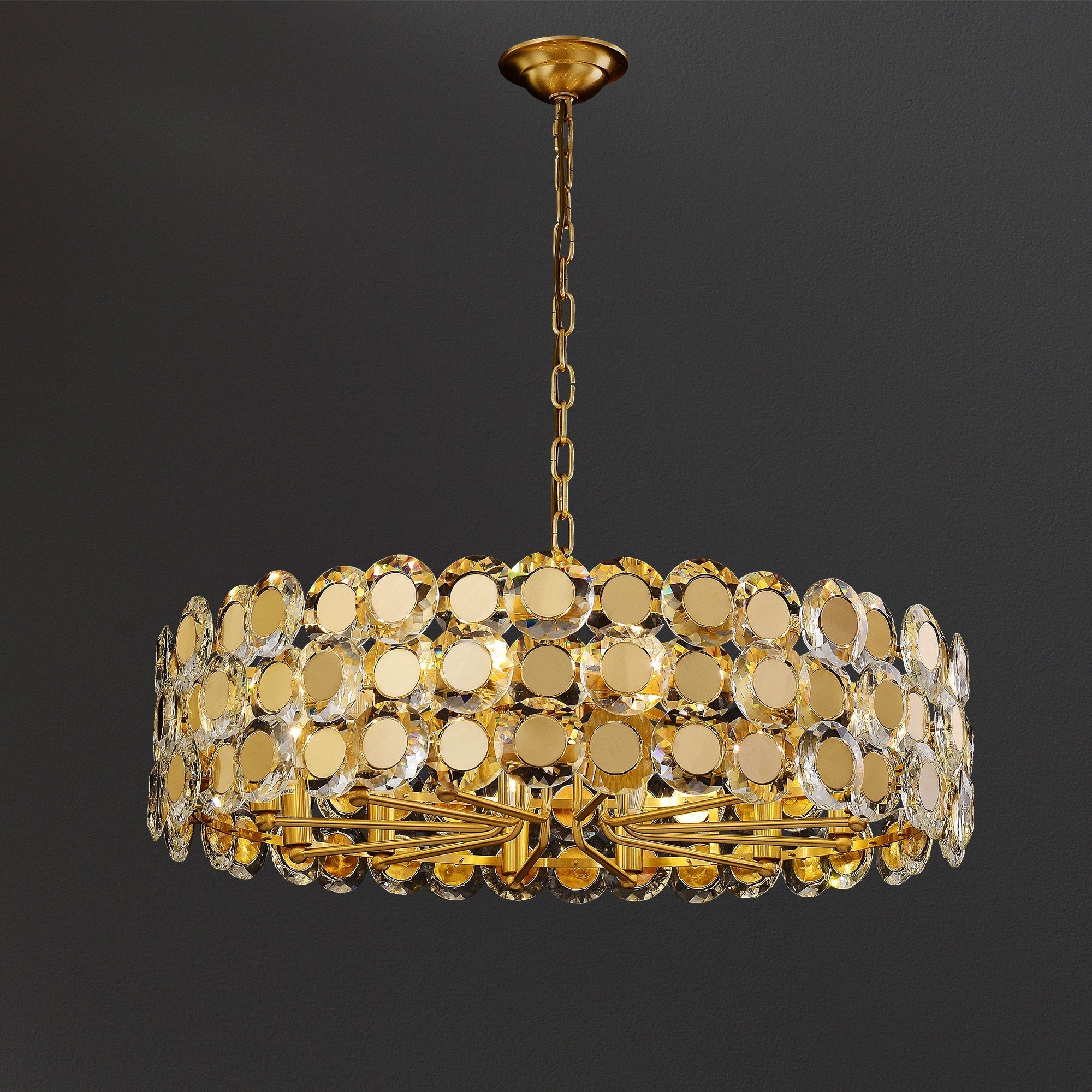 Gold Coin Crystal Chandelier