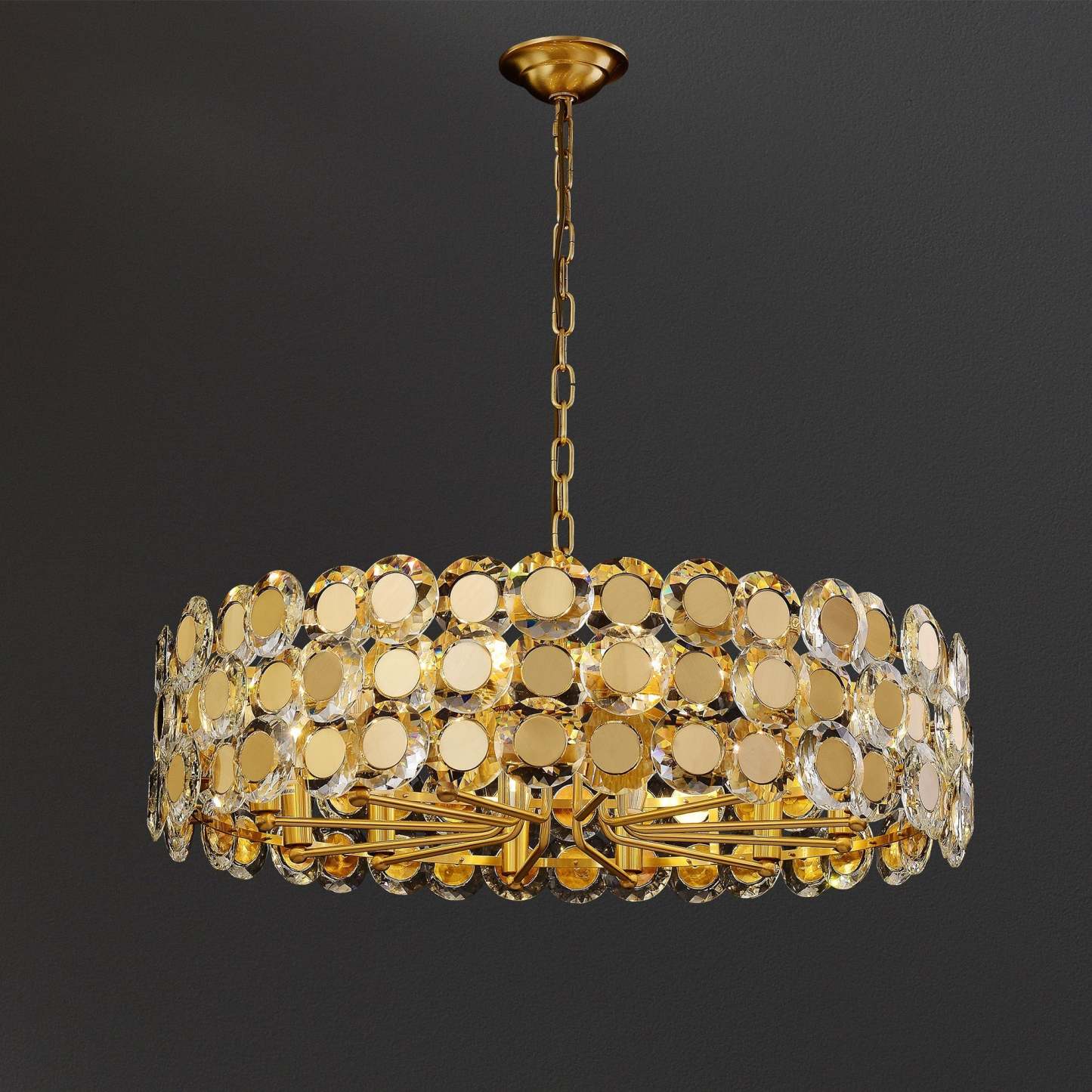 Gold Coin Crystal Chandelier
