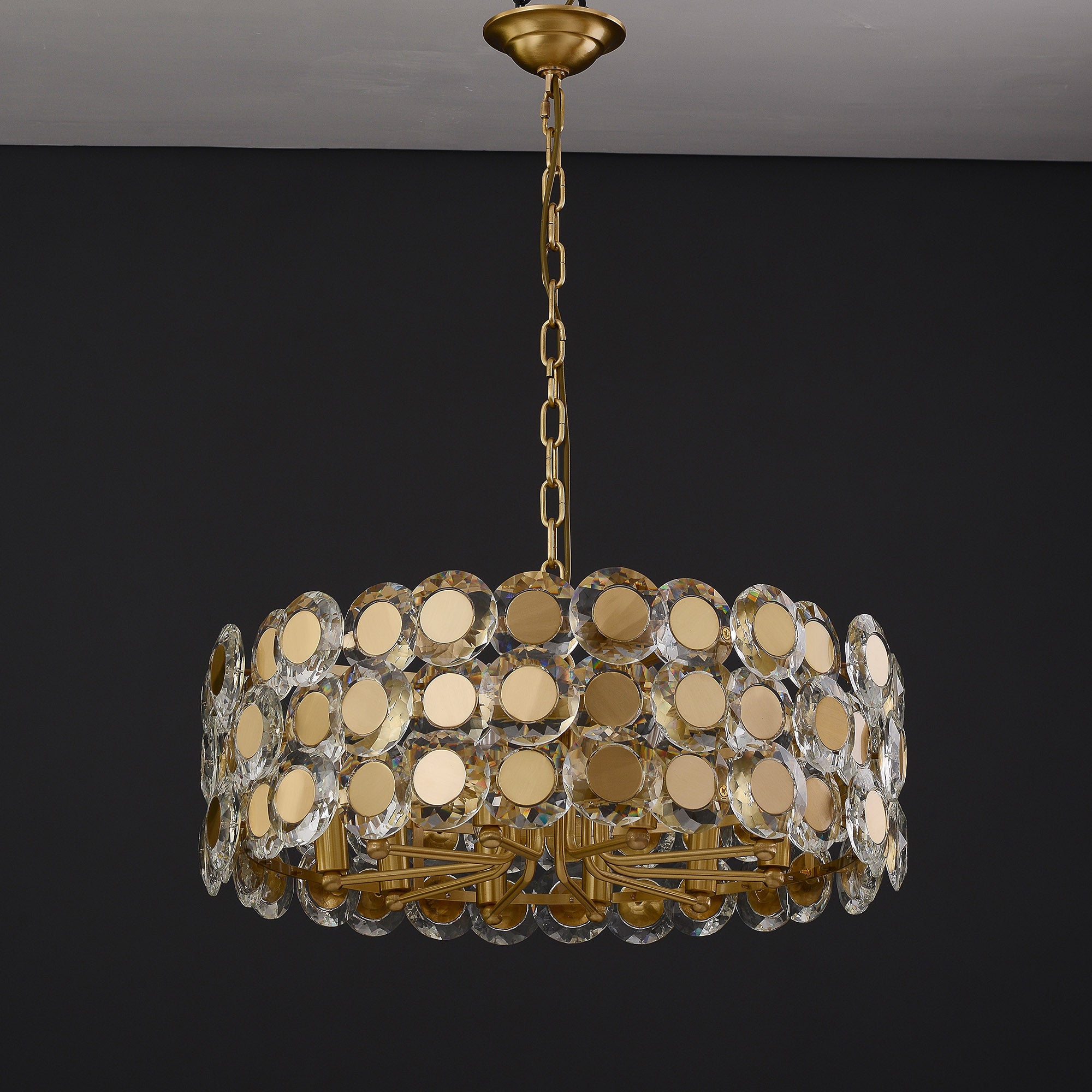 Gold Coin Crystal Chandelier