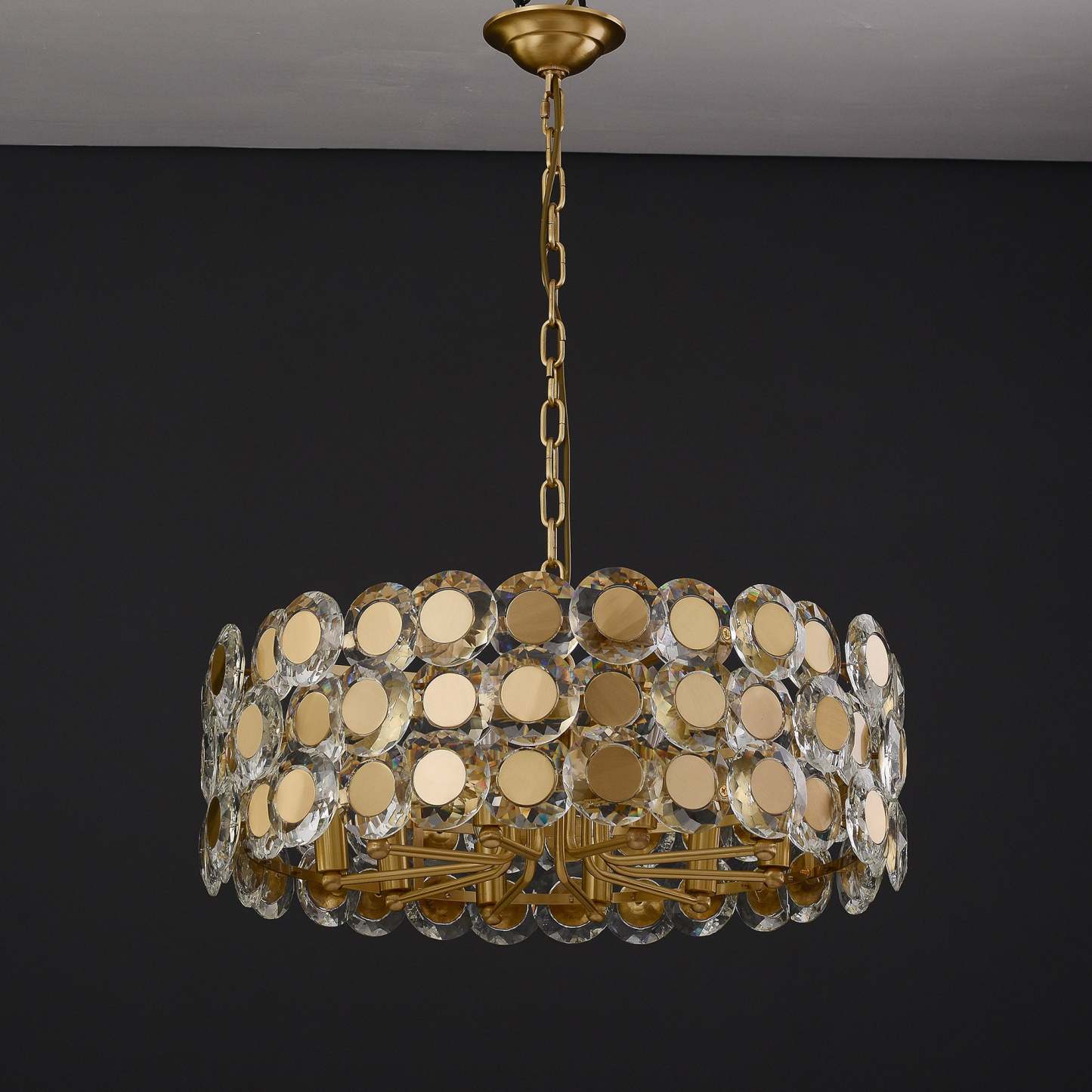 Gold Coin Crystal Chandelier