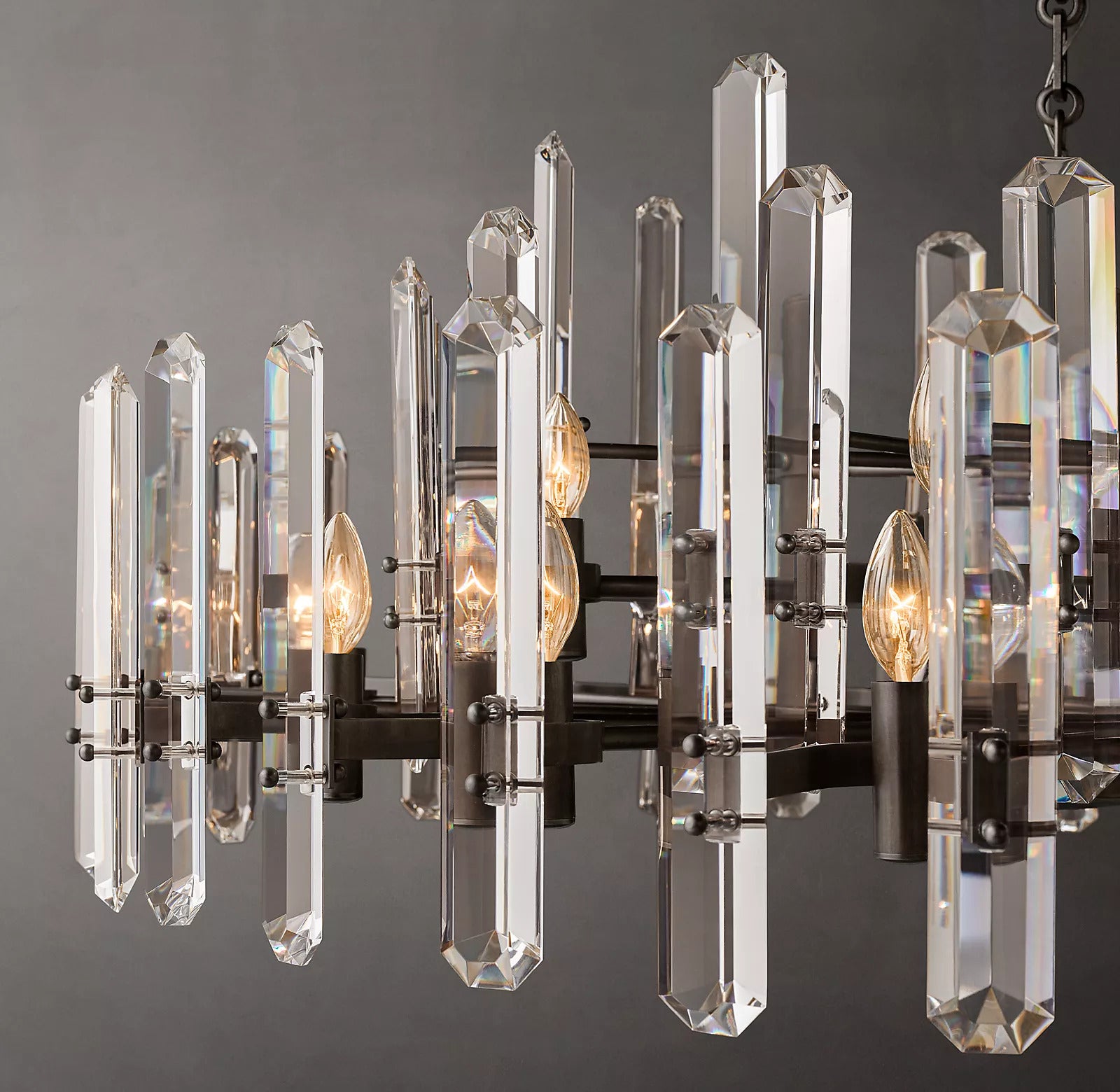 Bonnie Faceted Crystal Round Chandelier 48"