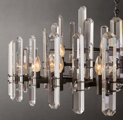 Bonnie Faceted Crystal Round Chandelier 48"