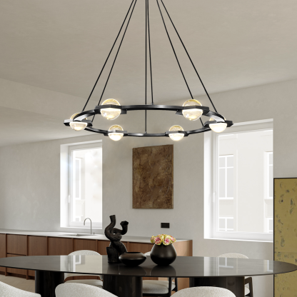 Eclatanti Crystal Ball Round Chandelier 36"