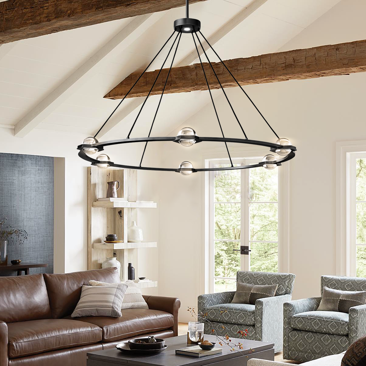 Eclatanti Crystal Ball Round Chandelier 60"