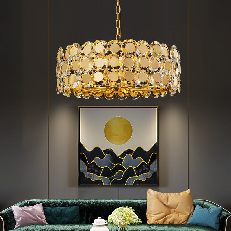 Gold Coin Crystal Chandelier