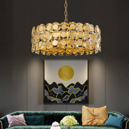 Gold Coin Crystal Chandelier