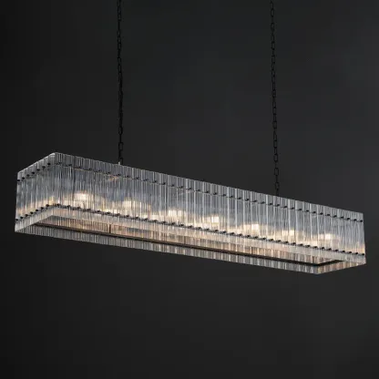 San Marc Handmade Glass Rectangle Chandelier 54"