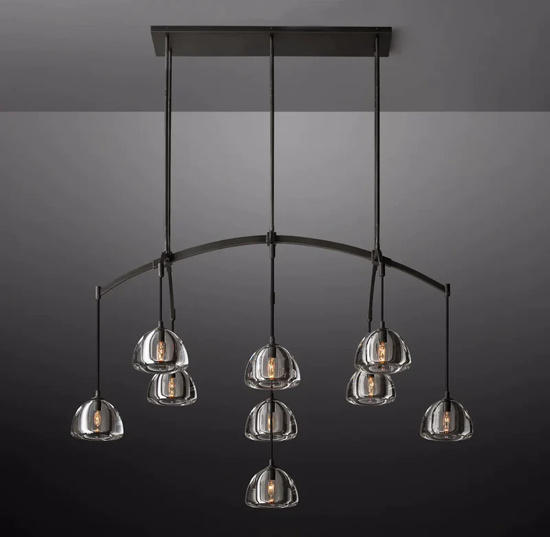 Hemispheres Linear Chandelier 54''