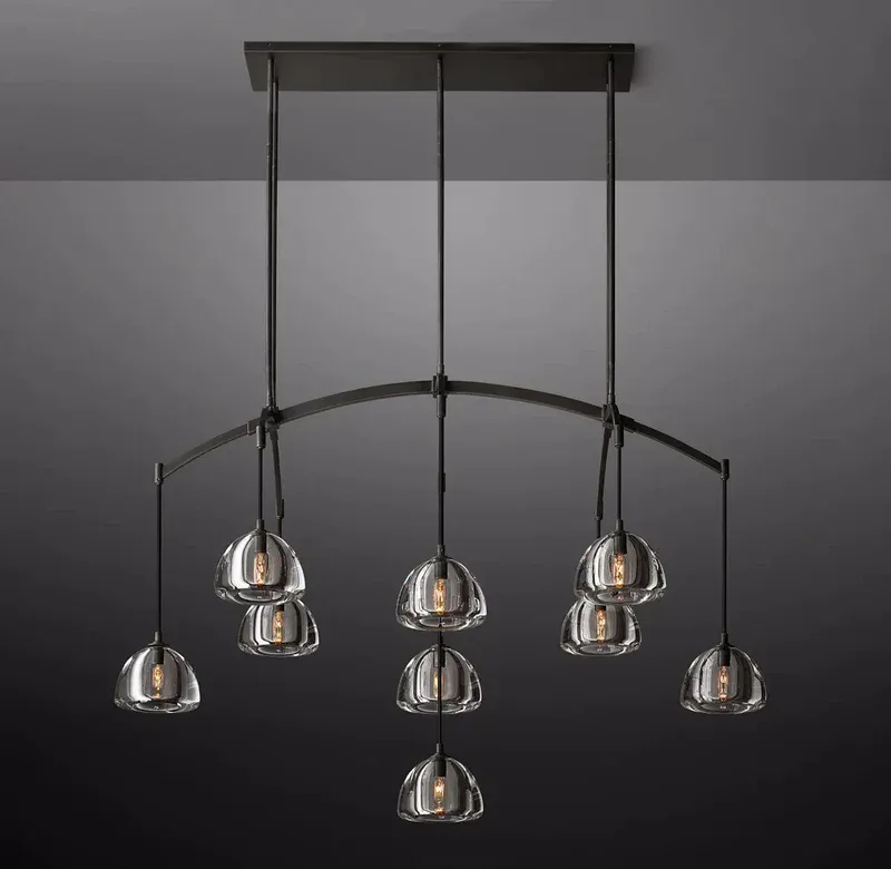 Hemispheres Linear Chandelier 54''