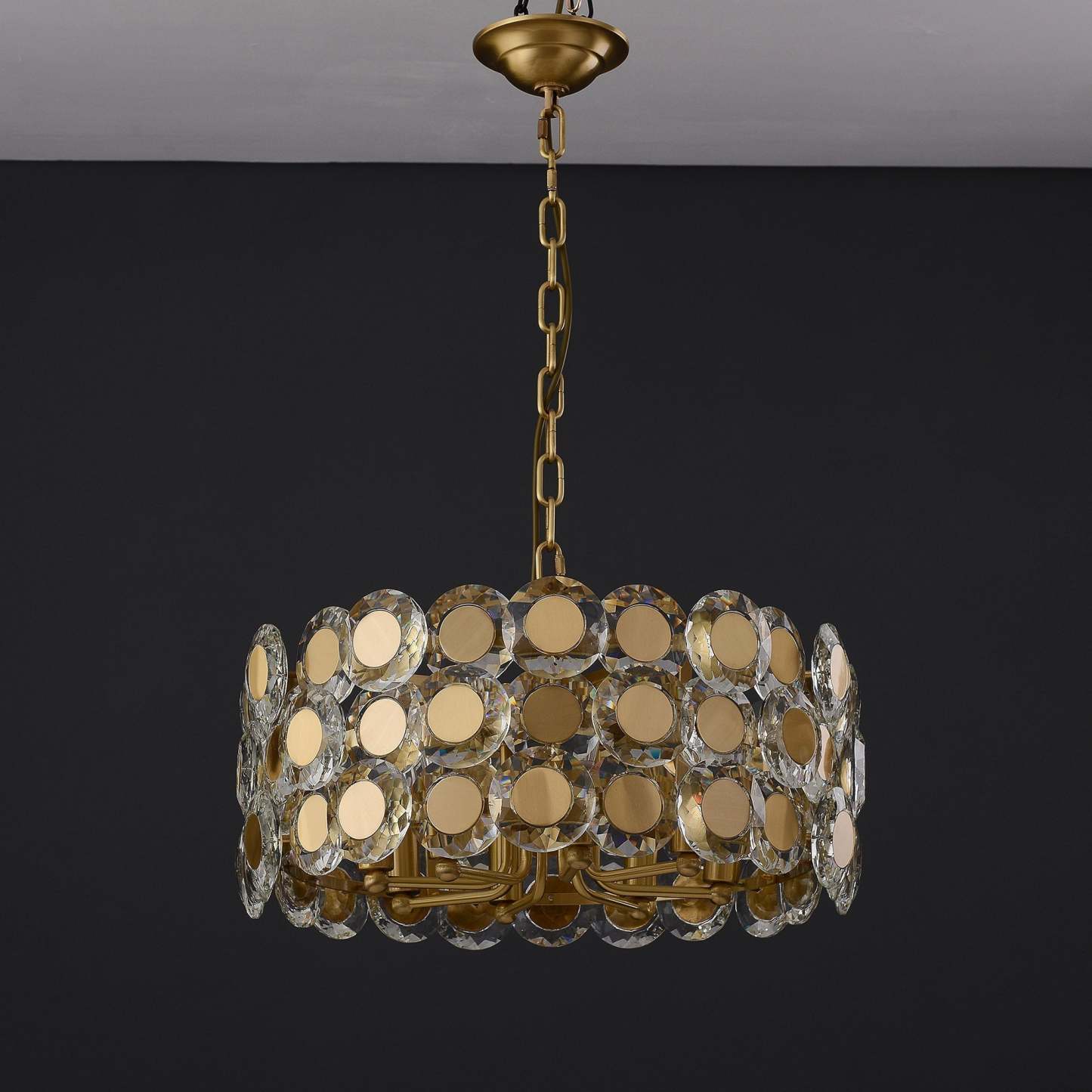 Gold Coin Crystal Chandelier