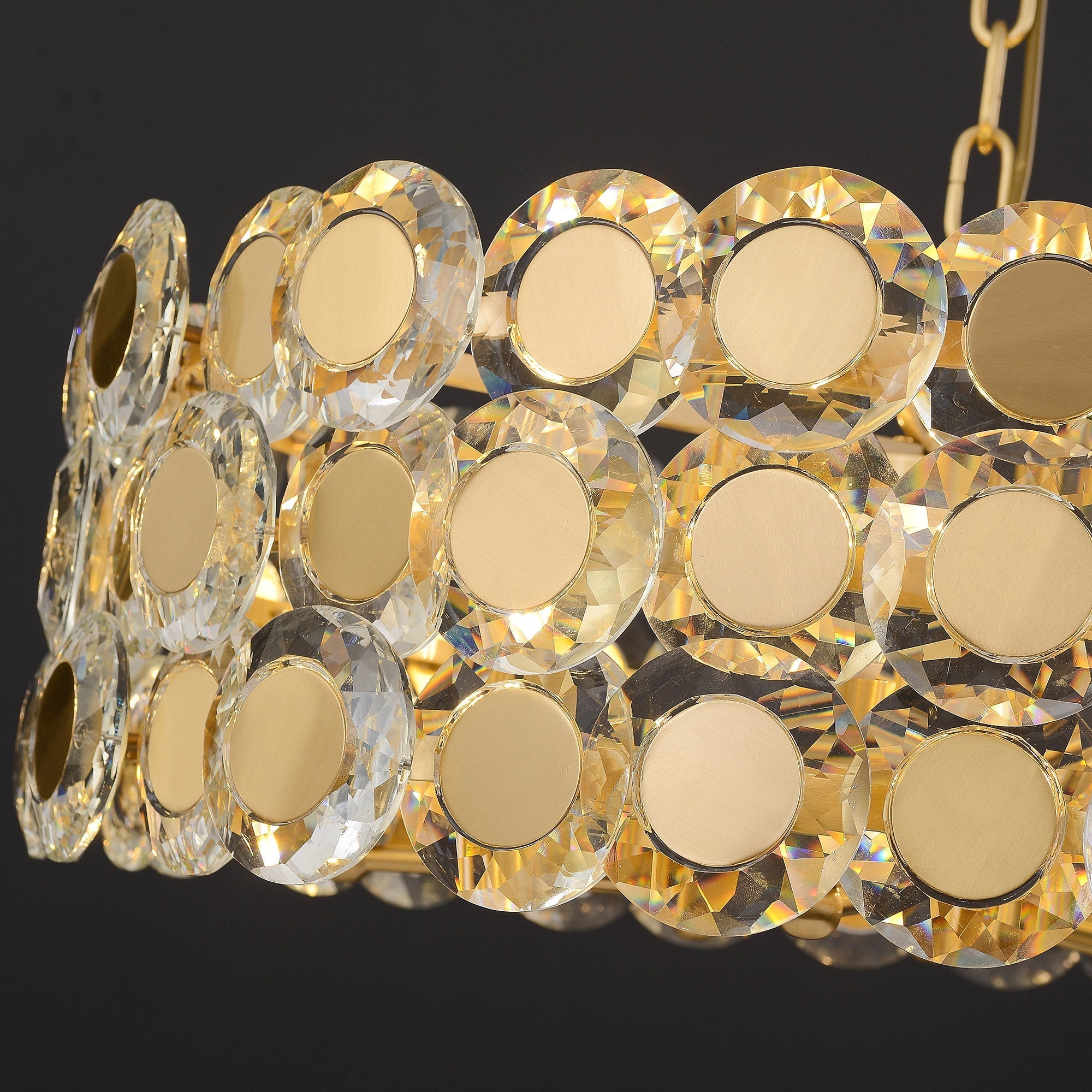 Gold Coin Crystal Chandelier