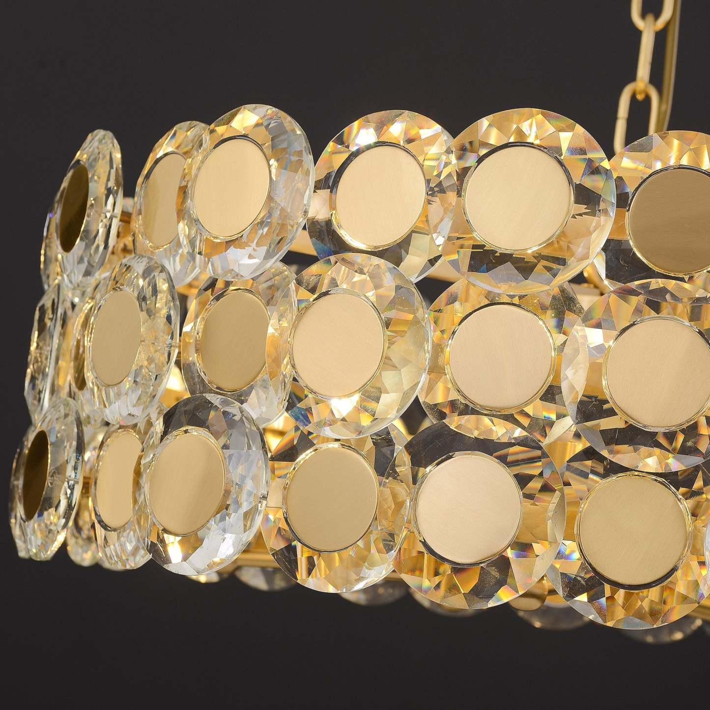 Gold Coin Crystal Chandelier