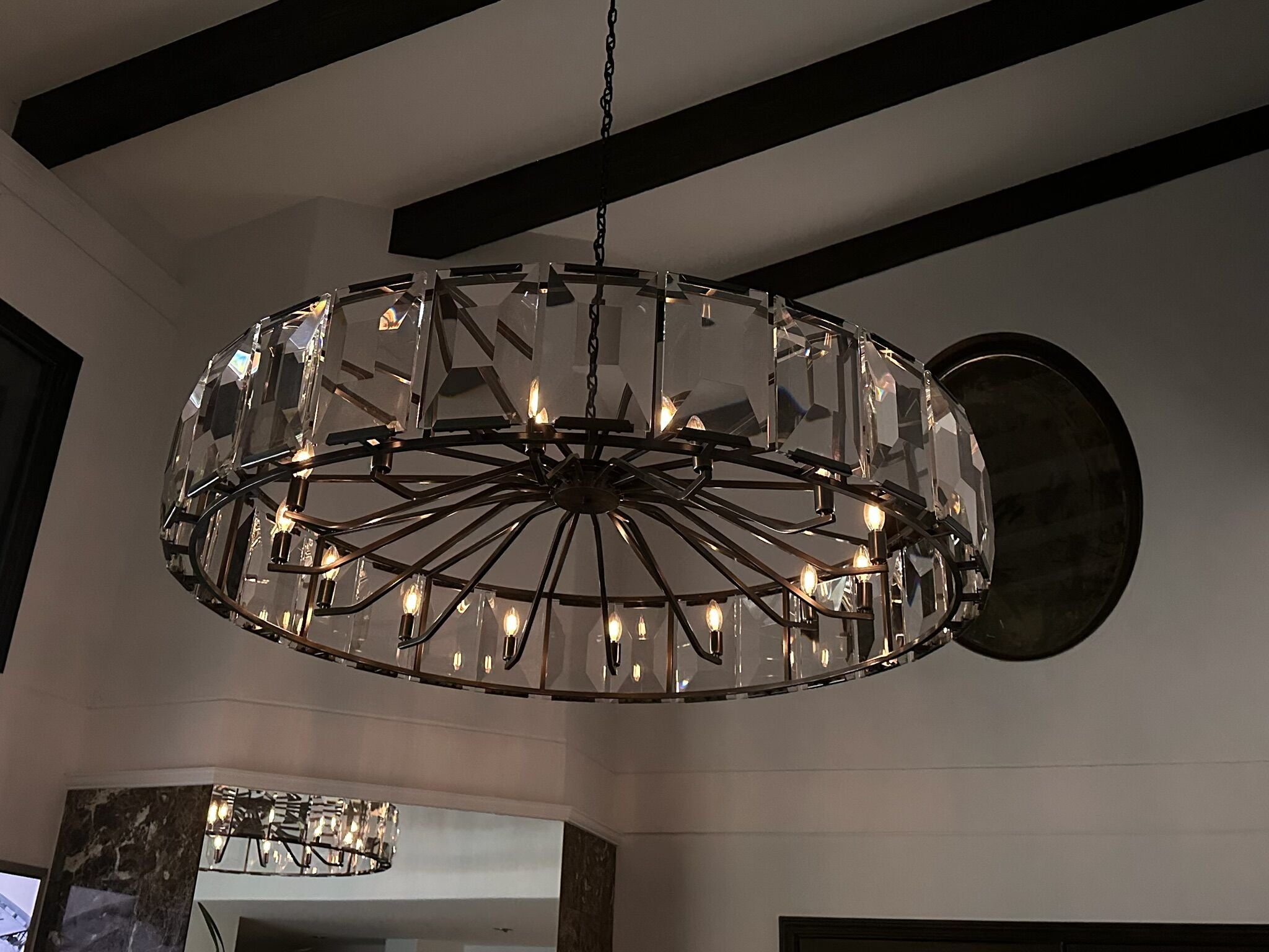 Halow Faceted Crystal Round Chandelier 60"