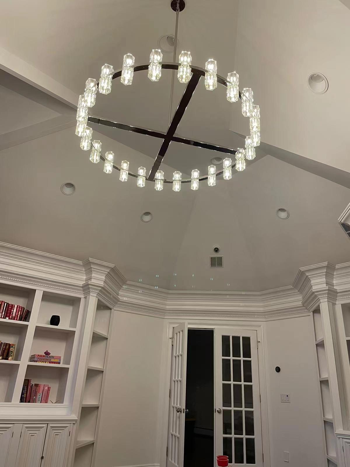 Arcades Led Round Chandelier For Crystal Cup 60"