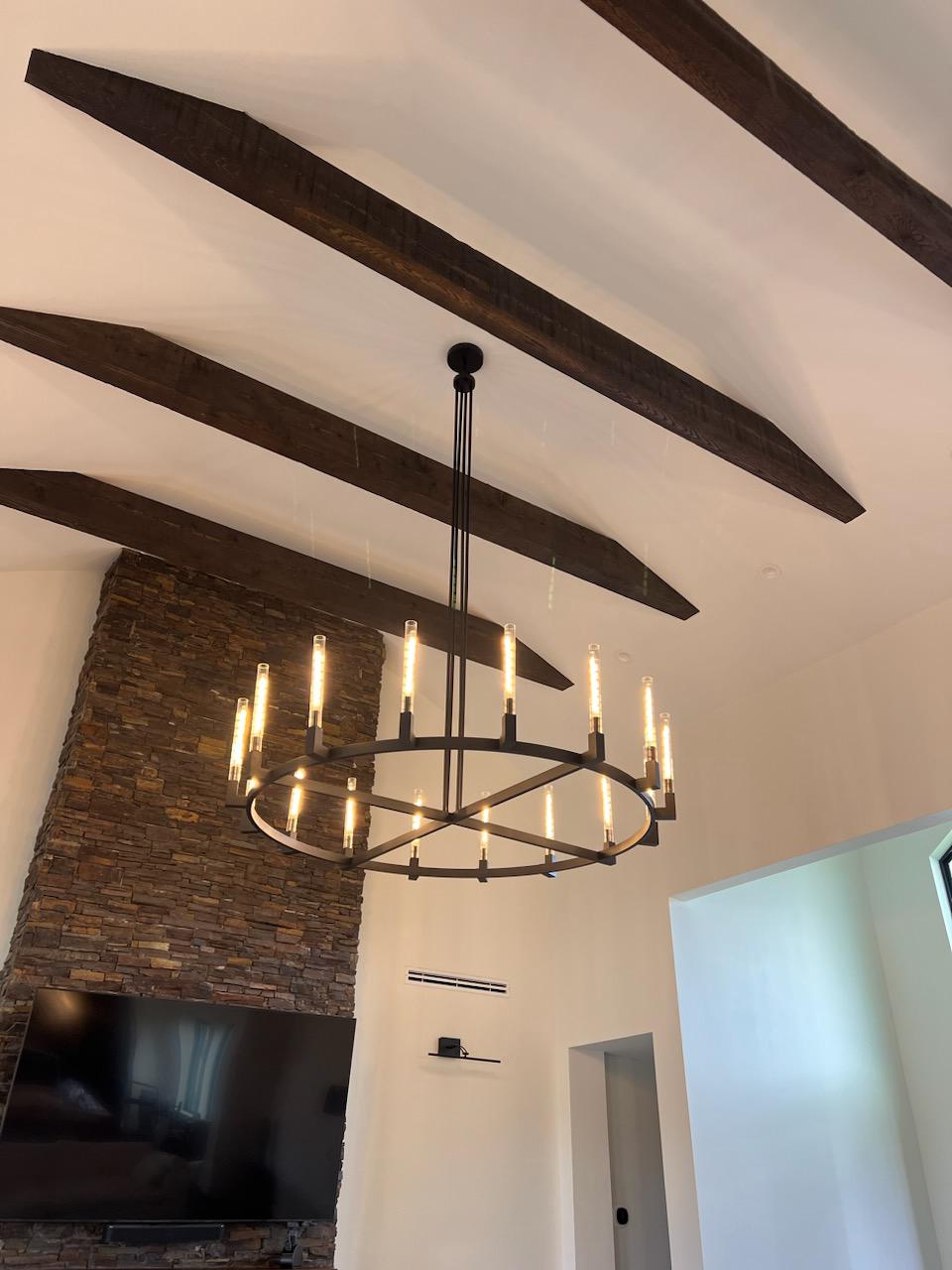 Vertical Linear Candlestick Round Chandelier 72"