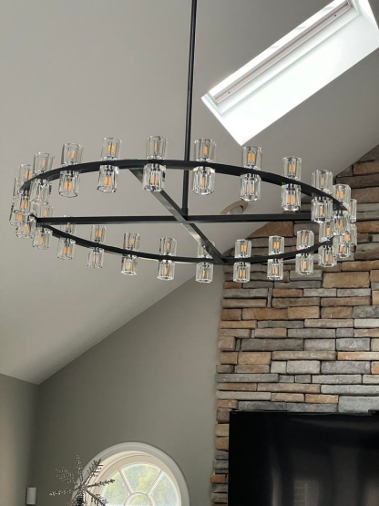 Arcades Led Round Chandelier For Crystal Cup 60"