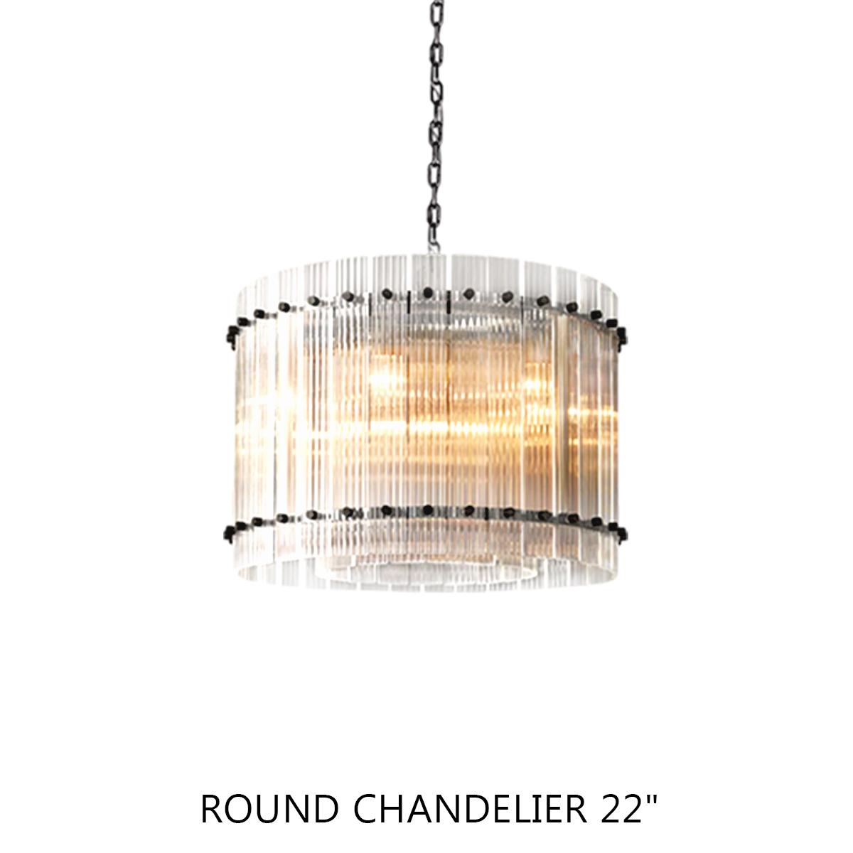 San Marc Handmade Glass Round Chandelier 22"