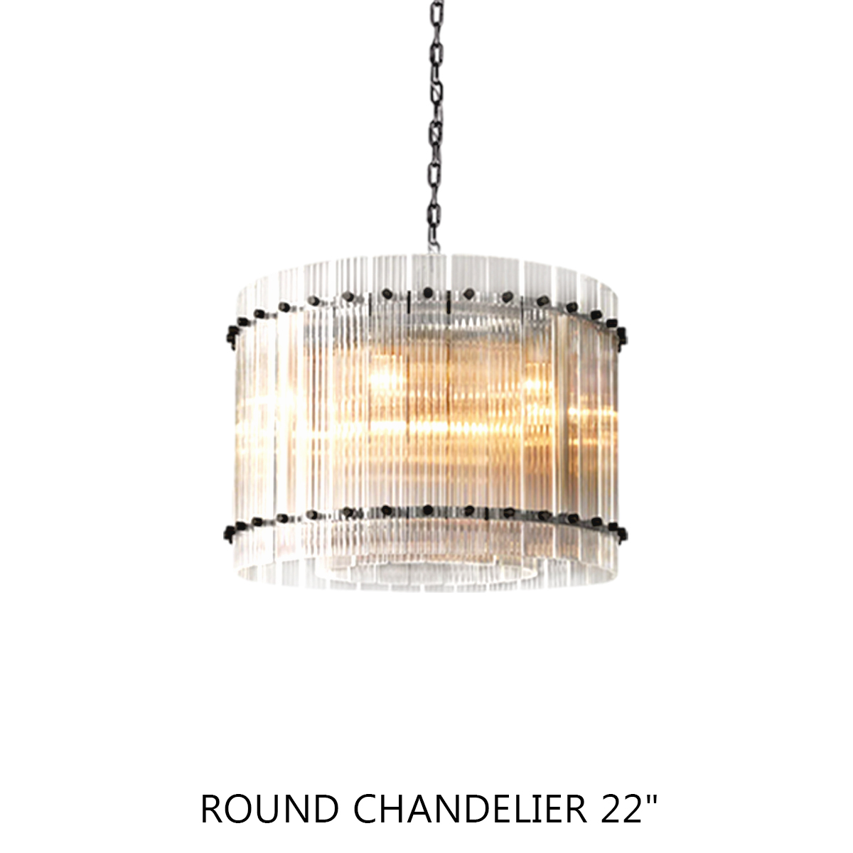 San Marc Handmade Glass Round Chandelier 22"