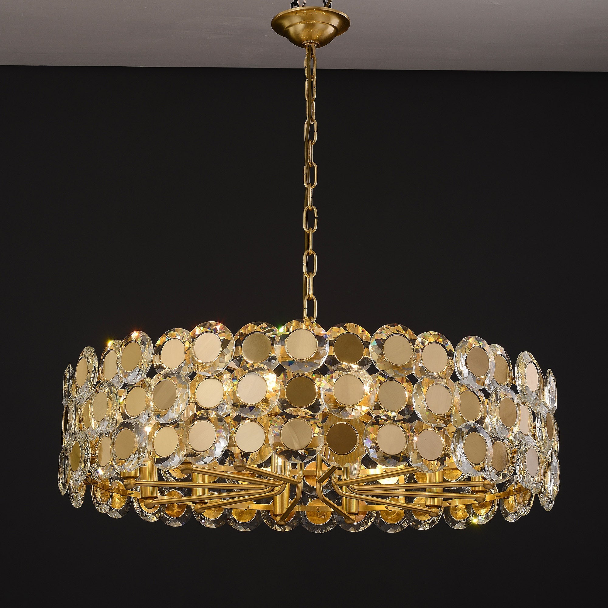 Gold Coin Crystal Chandelier