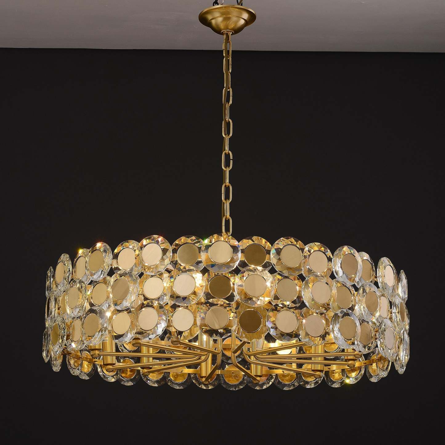 Gold Coin Crystal Chandelier