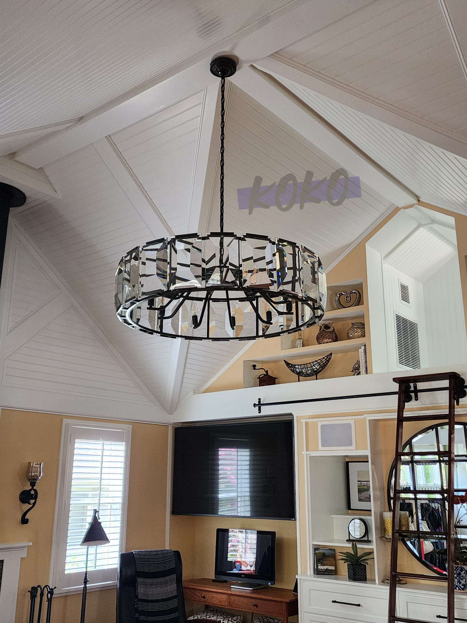 Halow Faceted Crystal Round Chandelier 43"