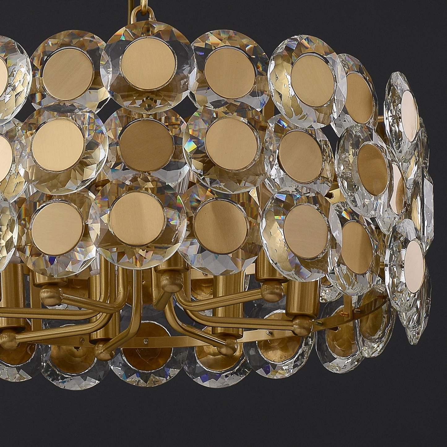 Gold Coin Crystal Chandelier