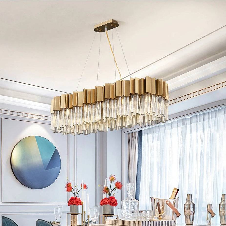 Milanoa Brushed Gold Chandelier for Dining Room