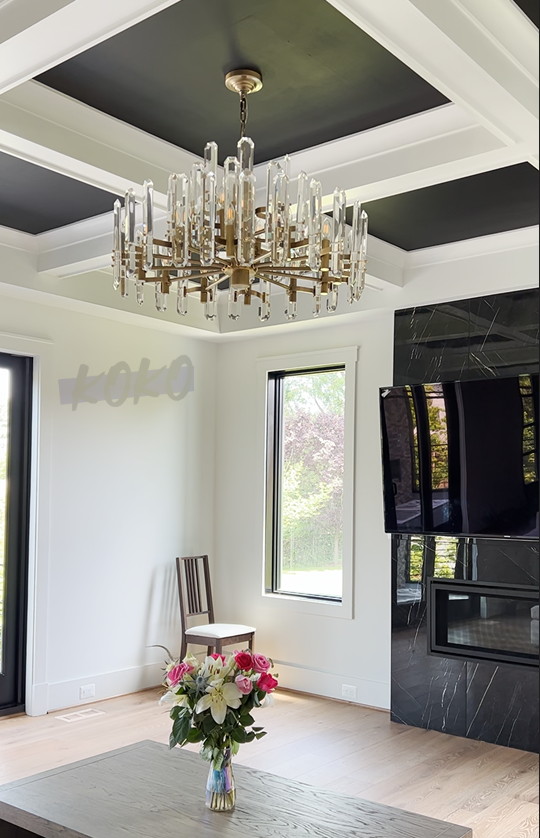 Bonnie Faceted Crystal Round Chandelier 36"
