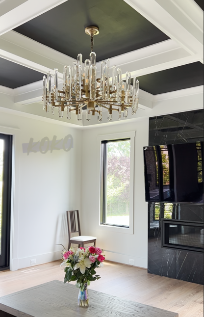 Bonnie Faceted Crystal Round Chandelier 36"