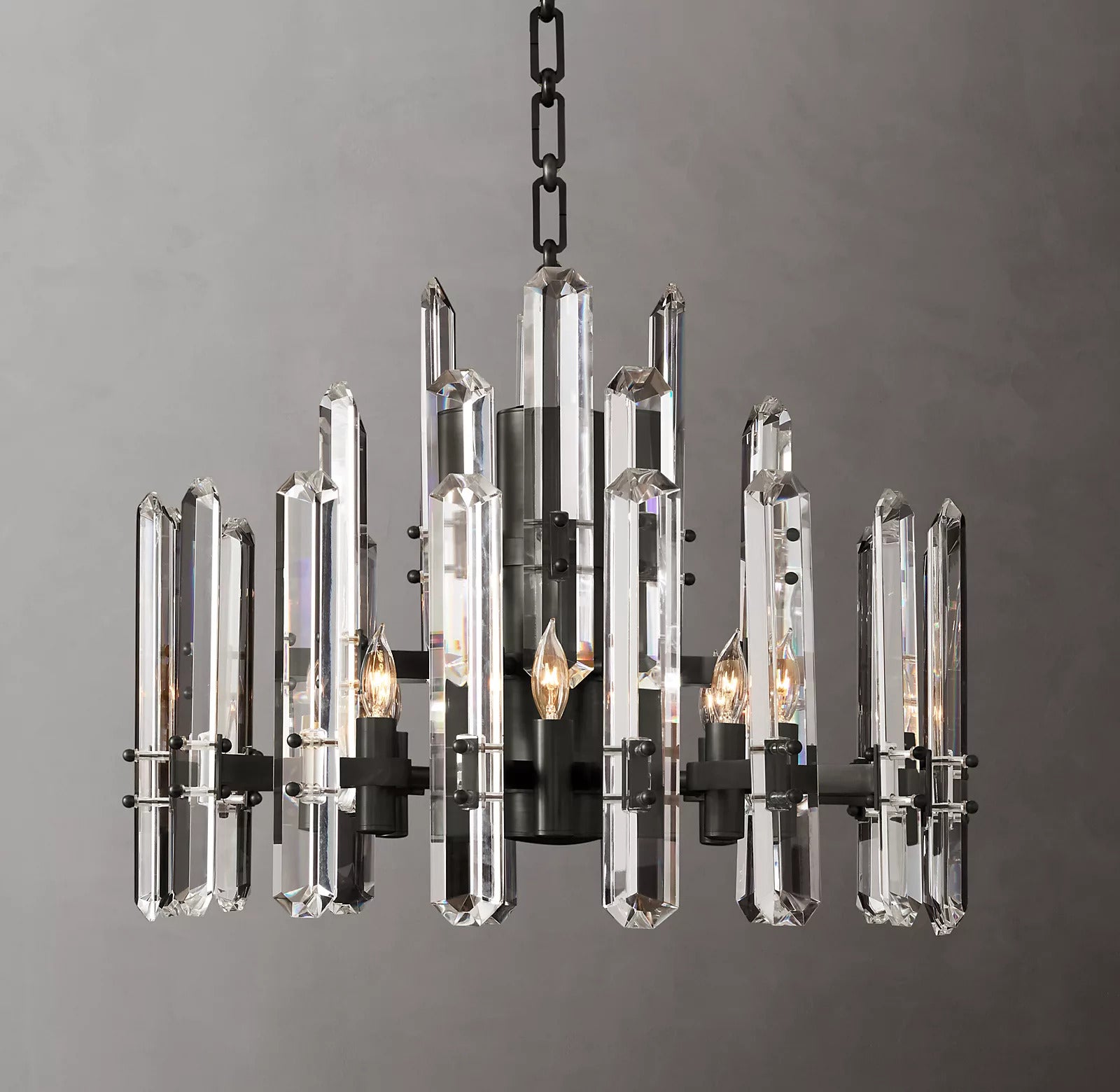 Bonnie Faceted Crystal Round Chandelier 24"