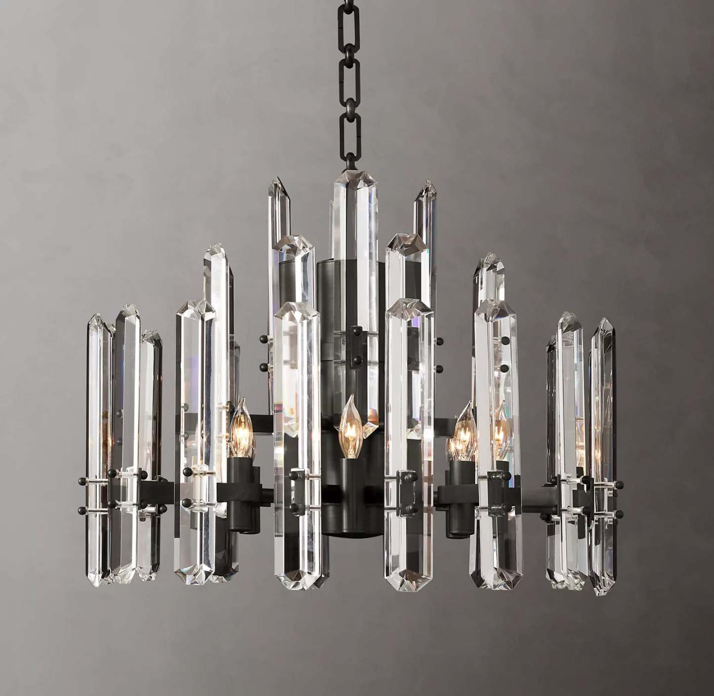 Bonnie Faceted Crystal Round Chandelier 24"