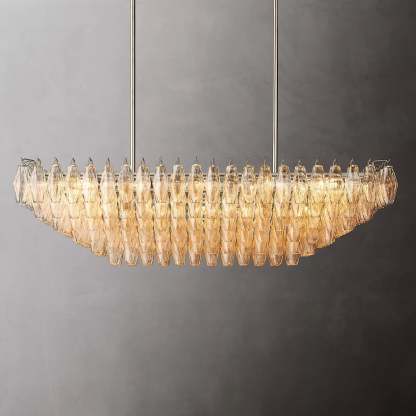 Chiara Glass Multi-Tier Rectangular Chandelier 54"W
