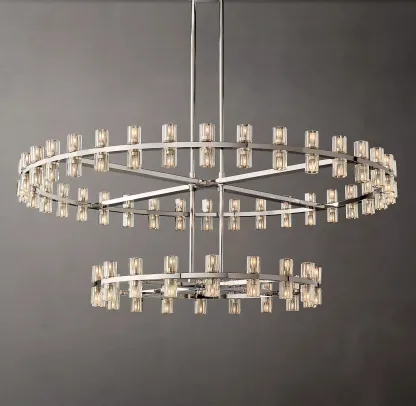 Arcachon Led Round Two-Tier Chandelier For Crystal Cup 60"
