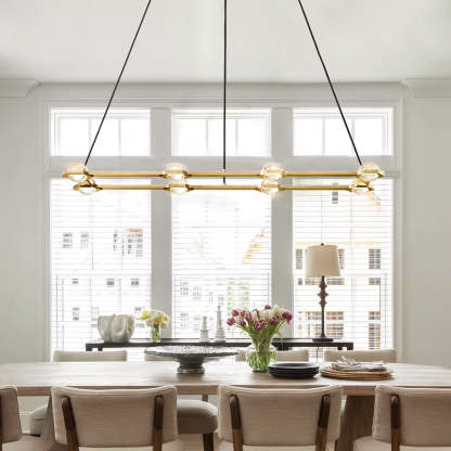 Eclatanti Crystal Ball Rectangular Chandelier 54" 72"