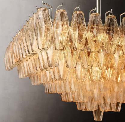 Chiara Glass Multi-Tier Square Chandelier 32"SQ