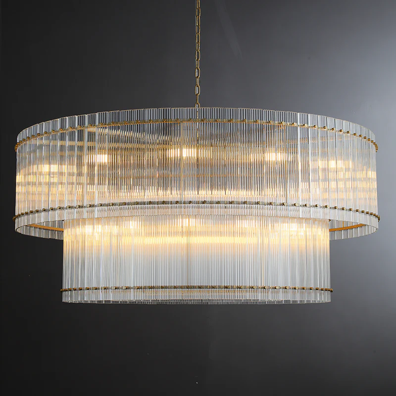 San Marc Handmade Glass 2-Tier Round Chandelier 60"