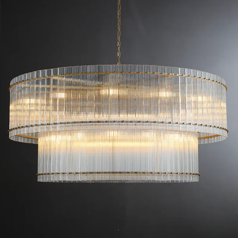 San Marc Handmade Glass 2-Tier Round Chandelier 60"