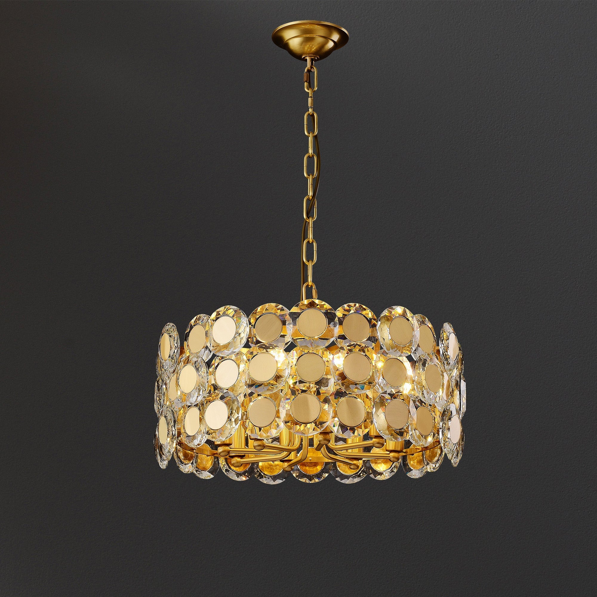 Gold Coin Crystal Chandelier