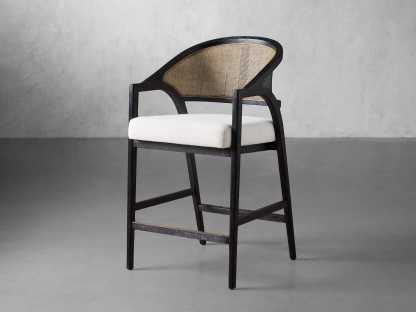 Aimee Counter Stool in Black Drifted 21.75" Width