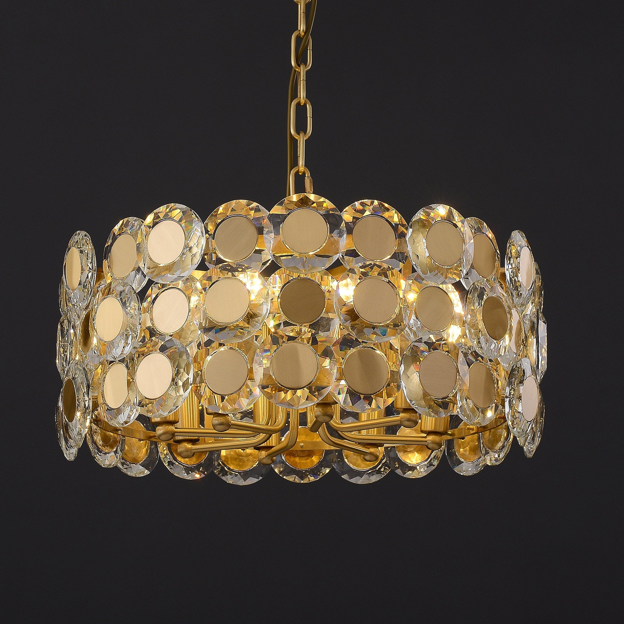 Gold Coin Crystal Chandelier