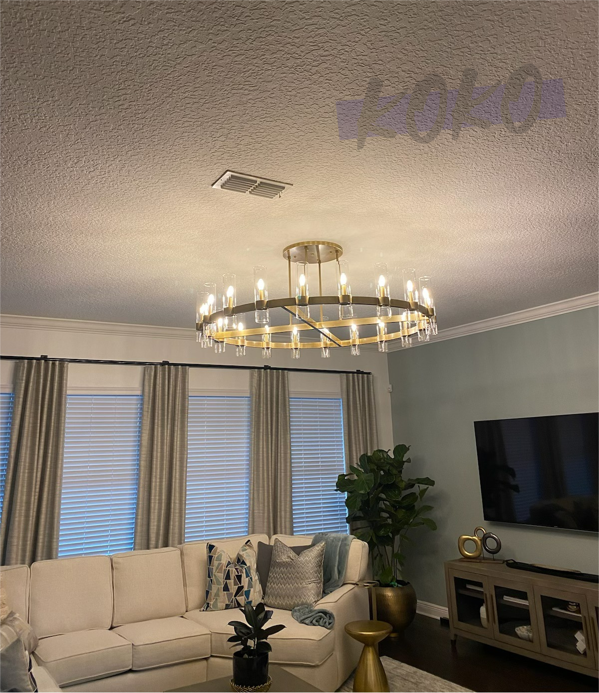 Revella Glass Cup Round Chandelier 60"