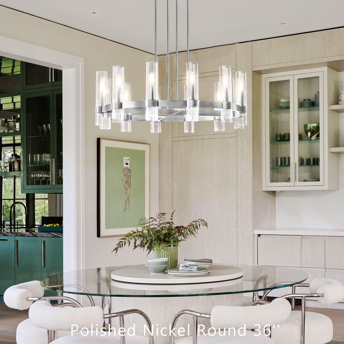 Revella Glass Cup Round Chandelier 36"