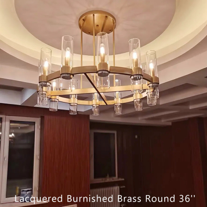 Revella Glass Cup Round Chandelier 36"