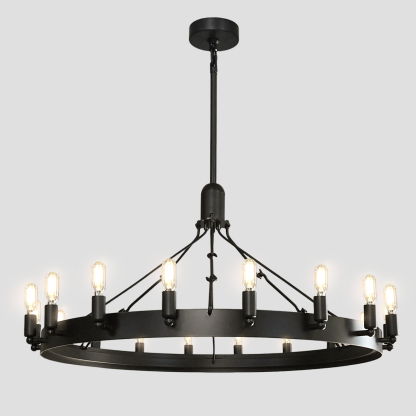Camin Vintage Filament Round Chandelier 38"
