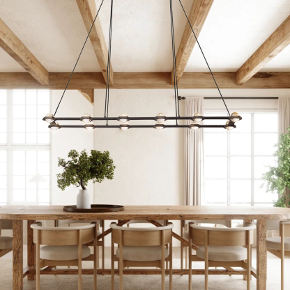 Eclatanti Crystal Ball Rectangular Chandelier 54" 72"